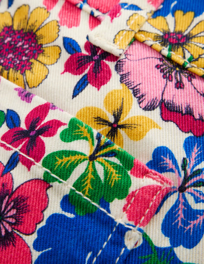 Patch Pocket Shorts-Multi Rainbow Floral