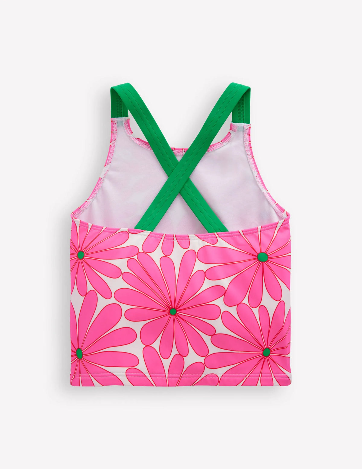 Cross-Back Tankini Top-Festival Pink Daisy