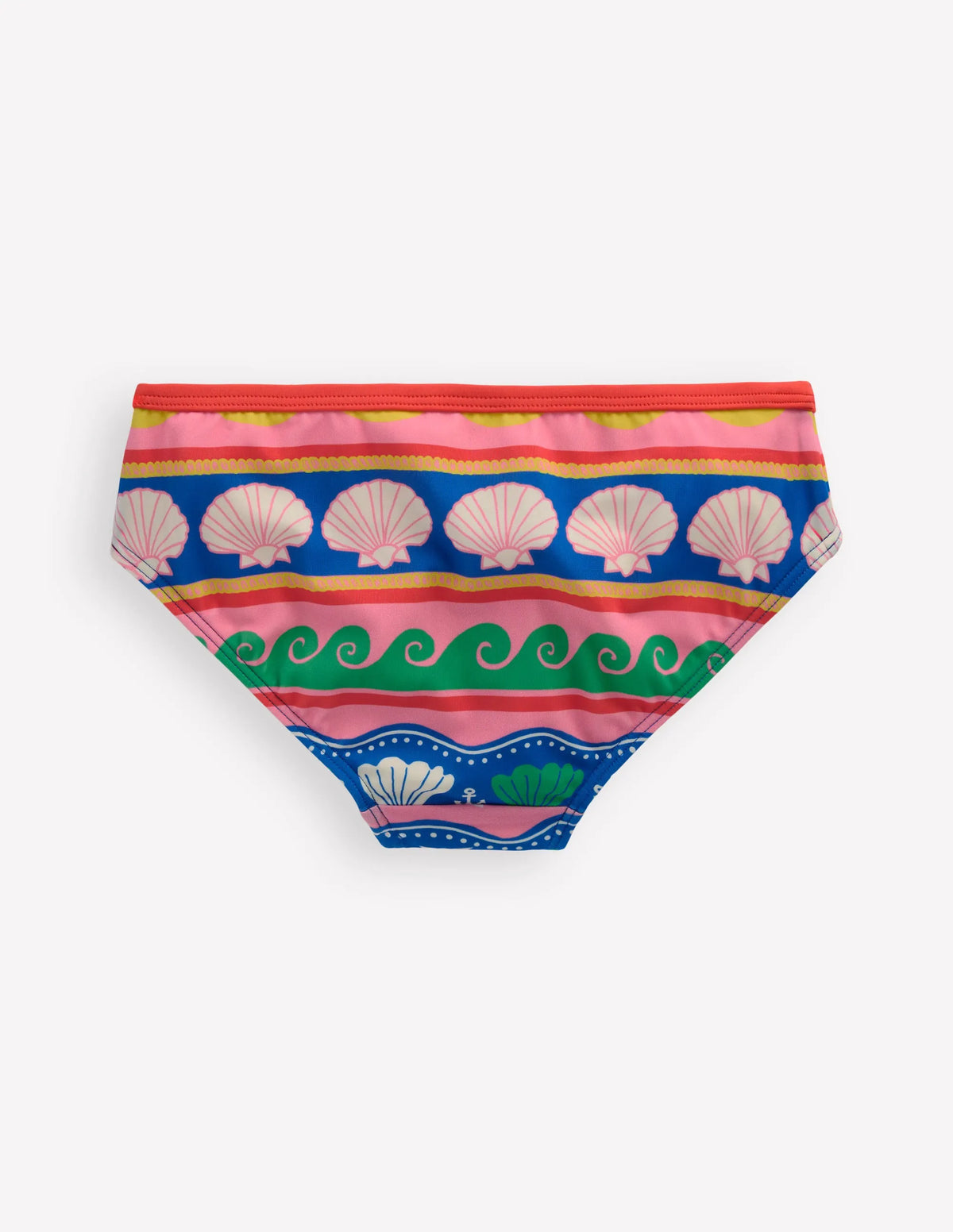 Patterned Bikini Bottoms-Multi Sea Shell Stripe