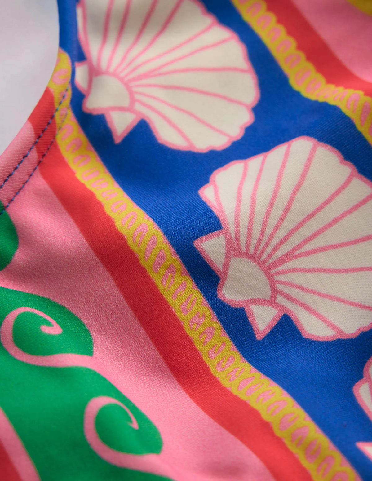 Patterned Bikini Bottoms-Multi Sea Shell Stripe