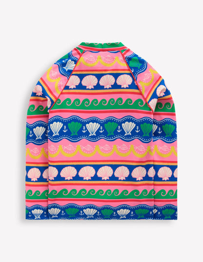 Sunsafe Patterned Rash Vest-Multi Sea Shell Stripe