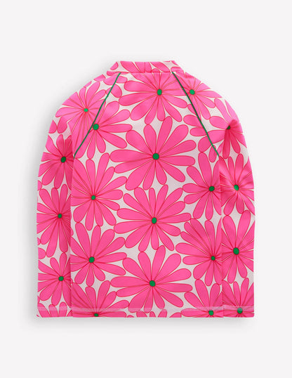 Sunsafe Patterned Rash Vest-Festival Pink Daisy