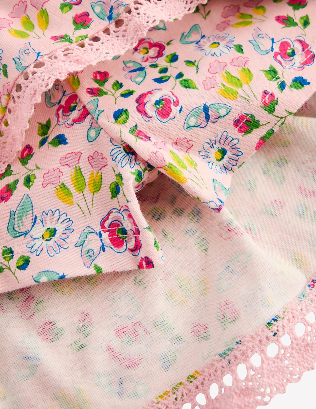 Ruffle Jersey Skort-Chalk Pink Spring Garden