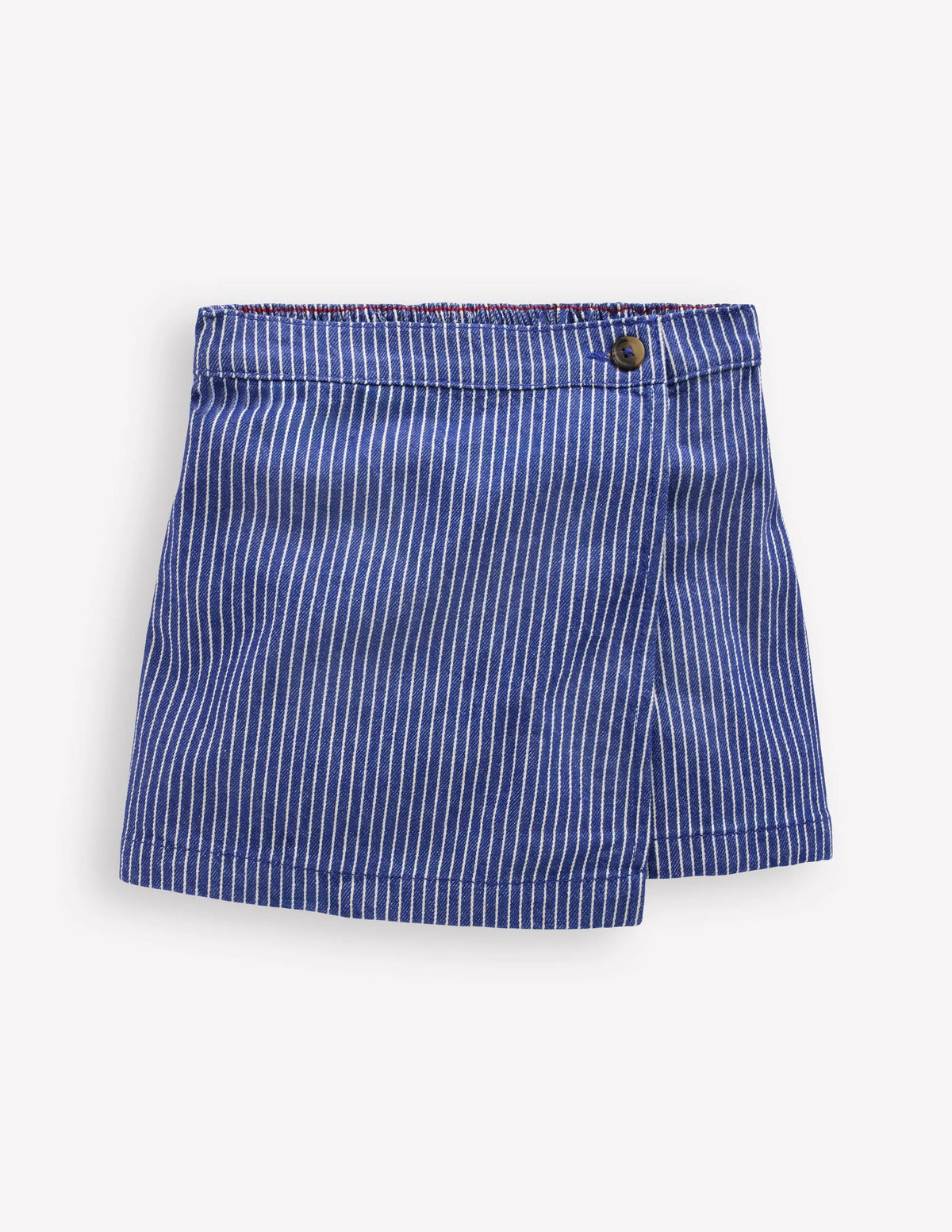 Wrap Woven Skort-Sapphire Blue/ Ivory Stripe