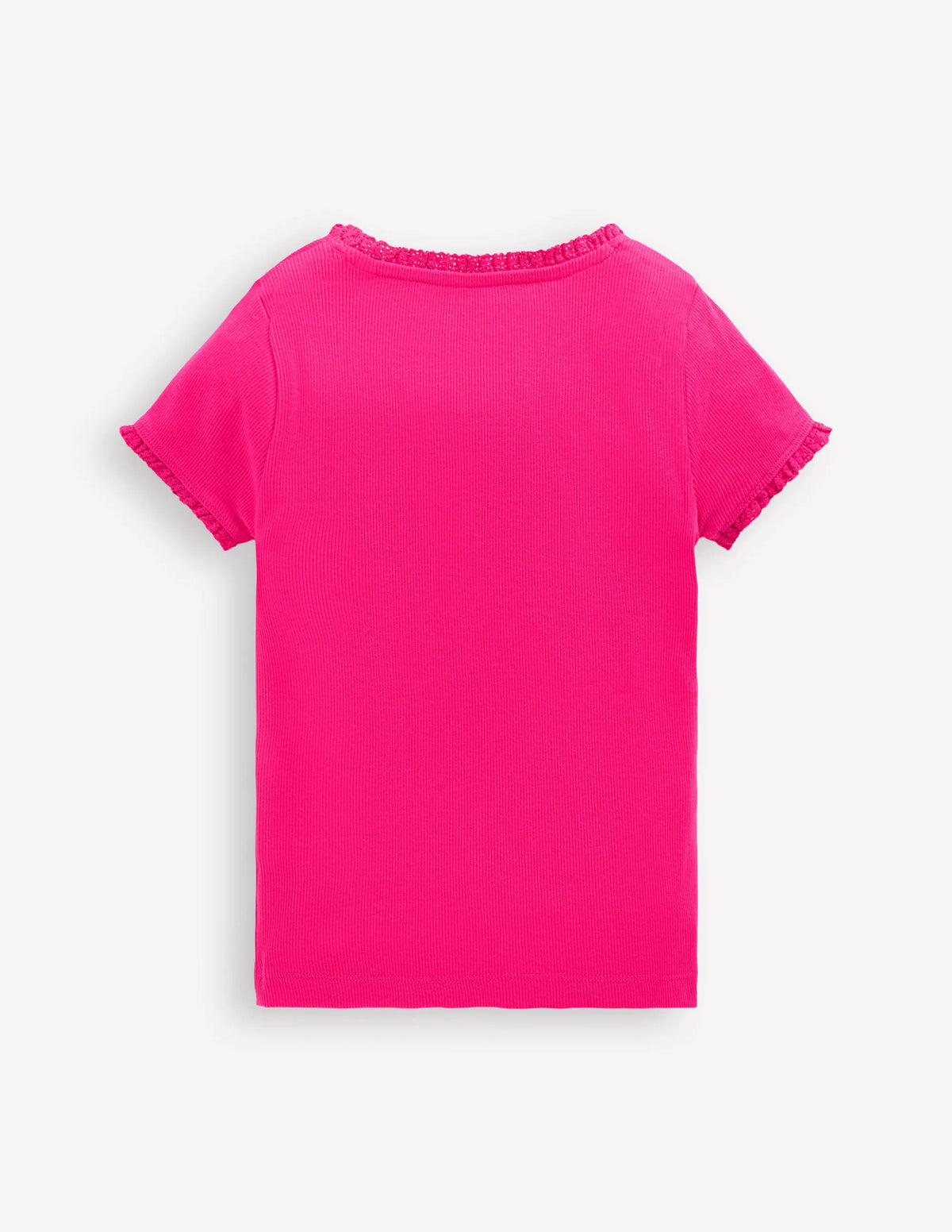 Short Sleeve Ribbed T-shirt-Pink Peony