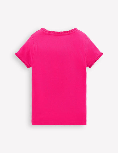 Short Sleeve Ribbed T-shirt-Pink Peony