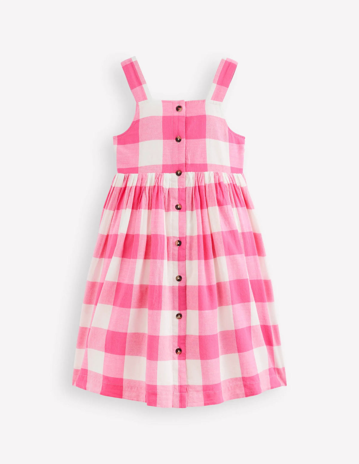 Remy Button Through Dress-Pink Punch Gingham