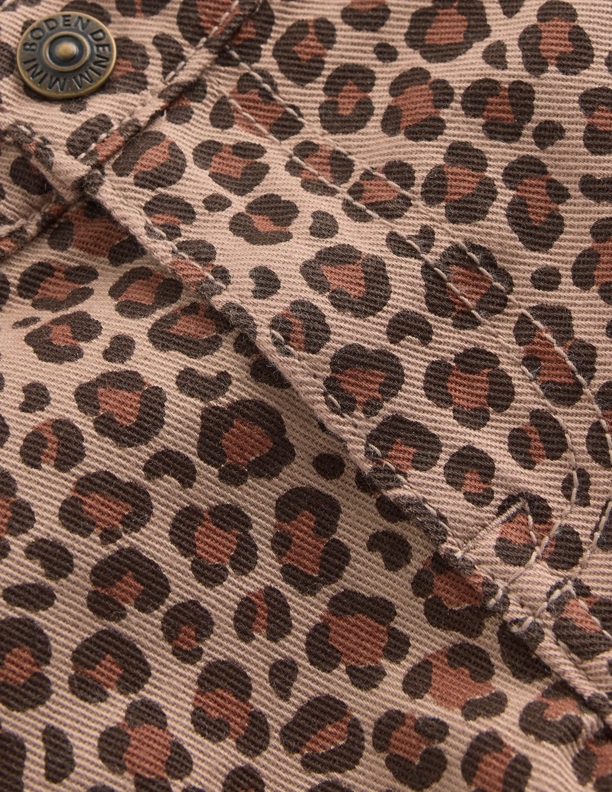 Denim Shorts-Leopard
