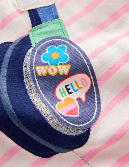 Easy Applique T-shirt-Formica Pink/ Ivory Headphones