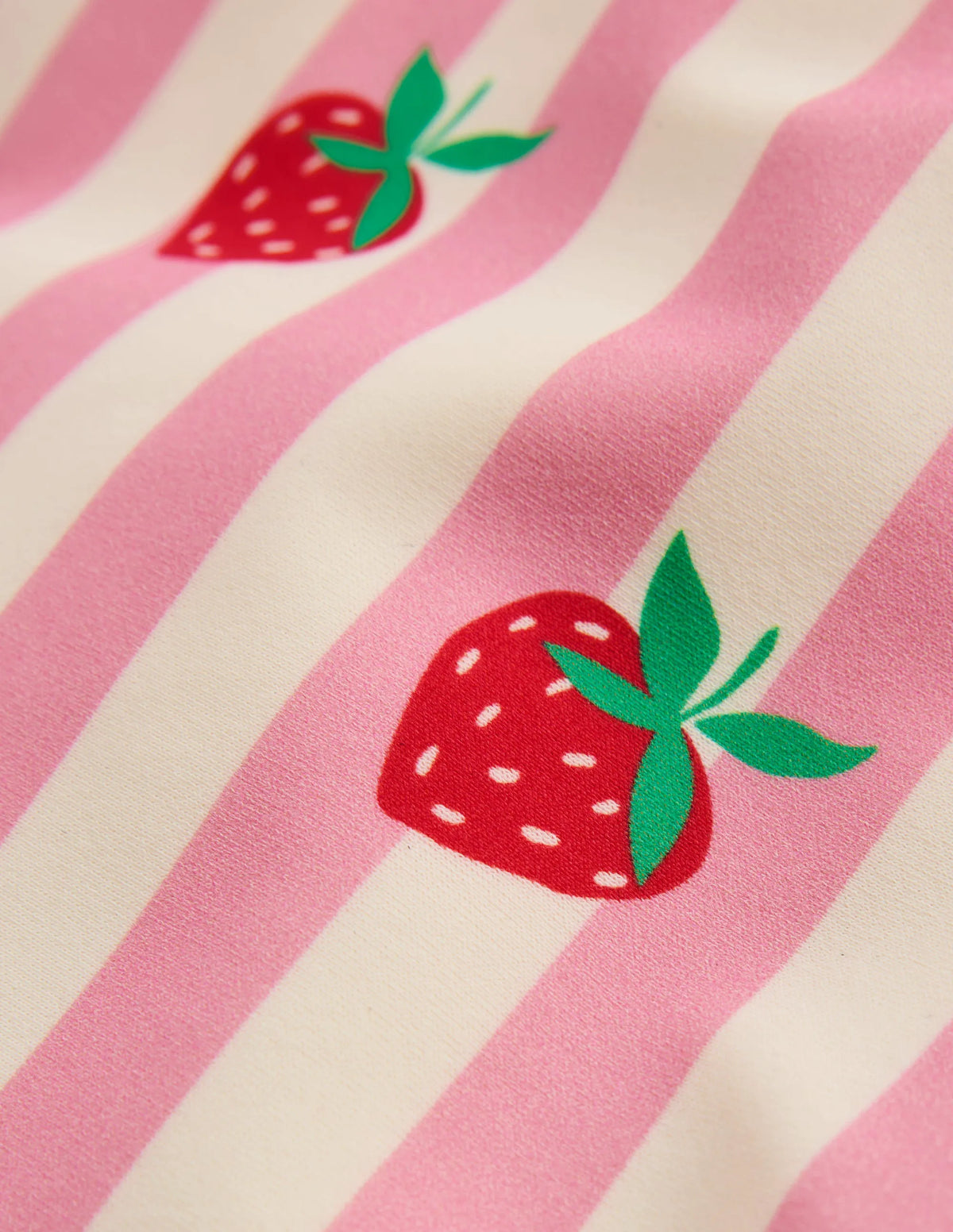 Cross-Back Printed Swimsuit-Pink Strawberry Stripe