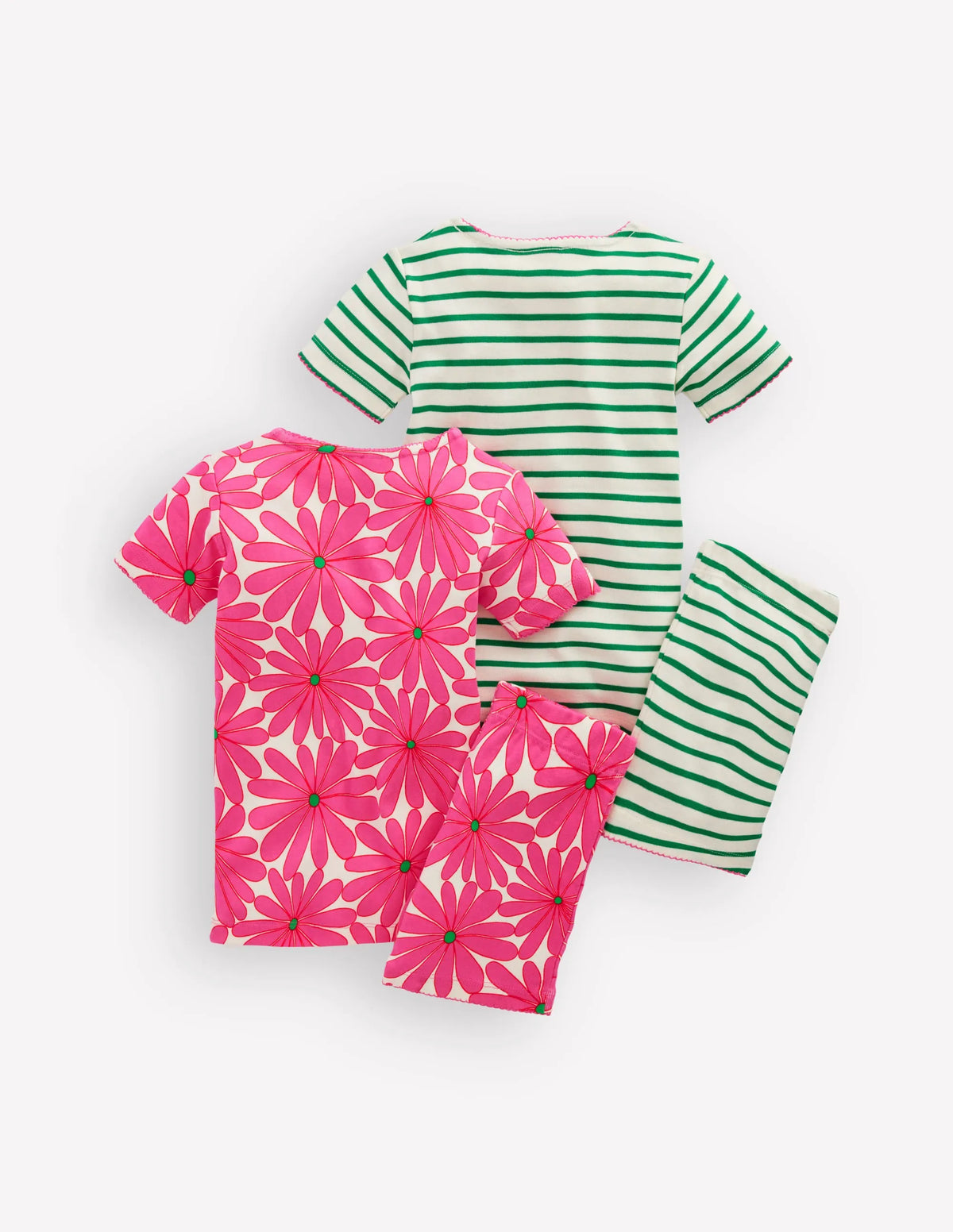 Twin Pack Short Pajamas-Pink Flower