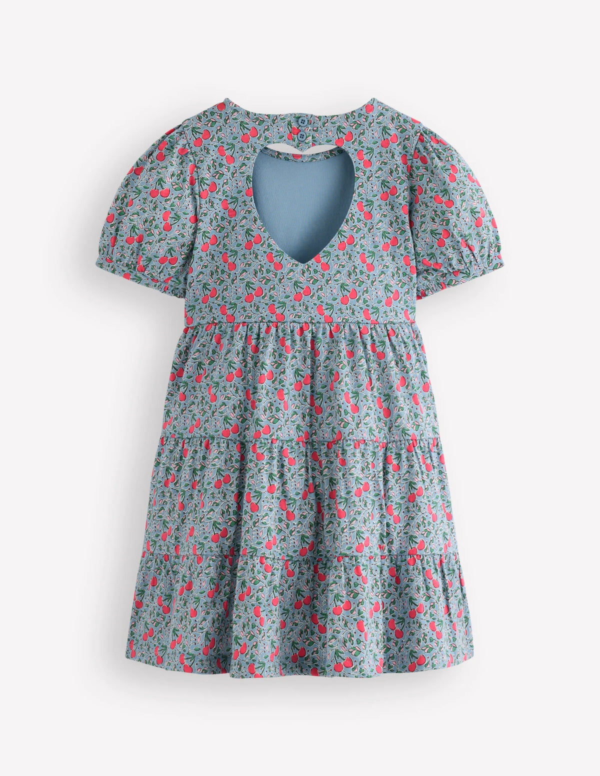 Heart Back Jersey Dress-Cherries