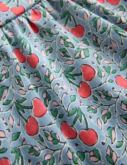 Heart Back Jersey Dress-Cherries