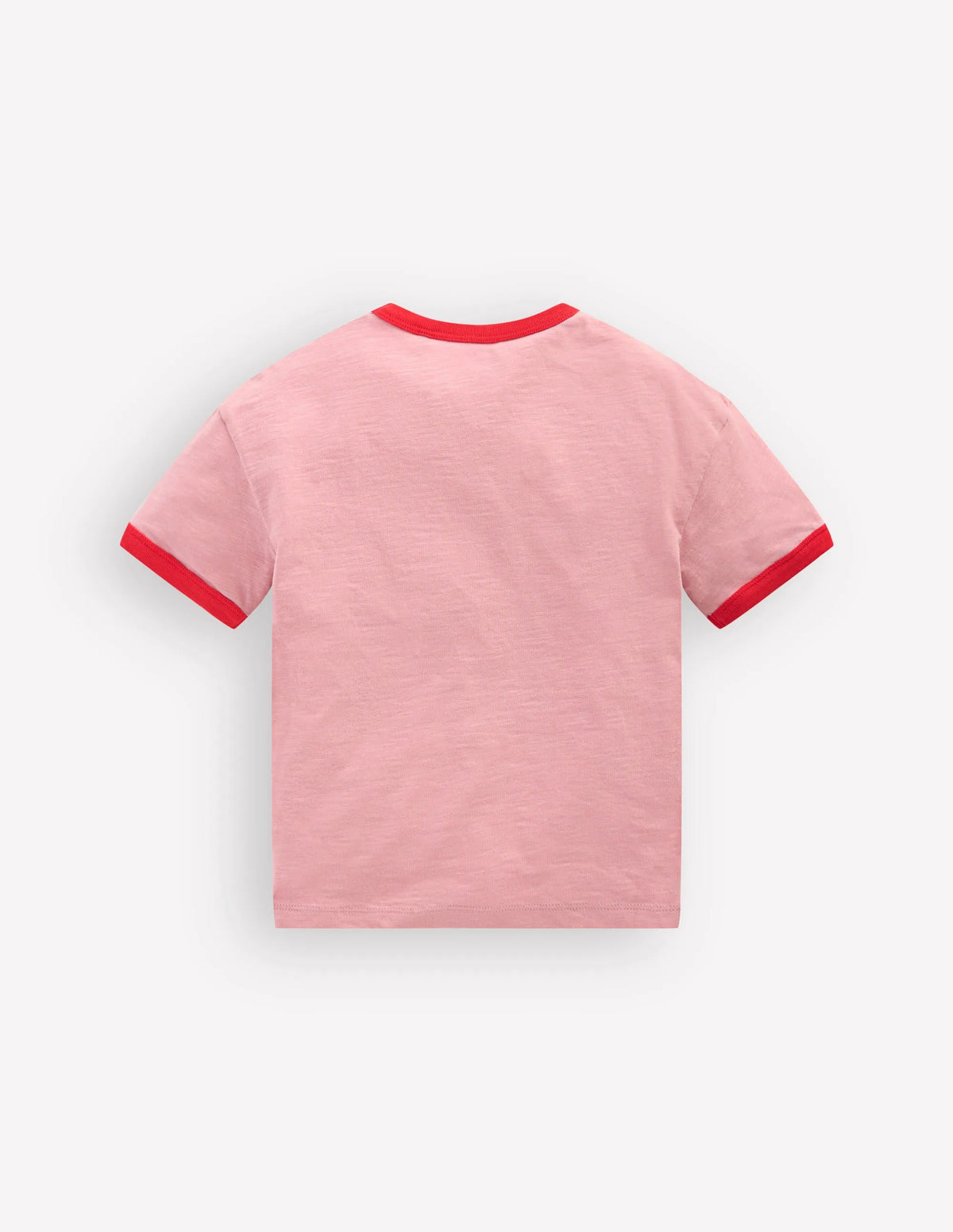 Printed Ringer T-shirt-Vintage Pink Strawberries