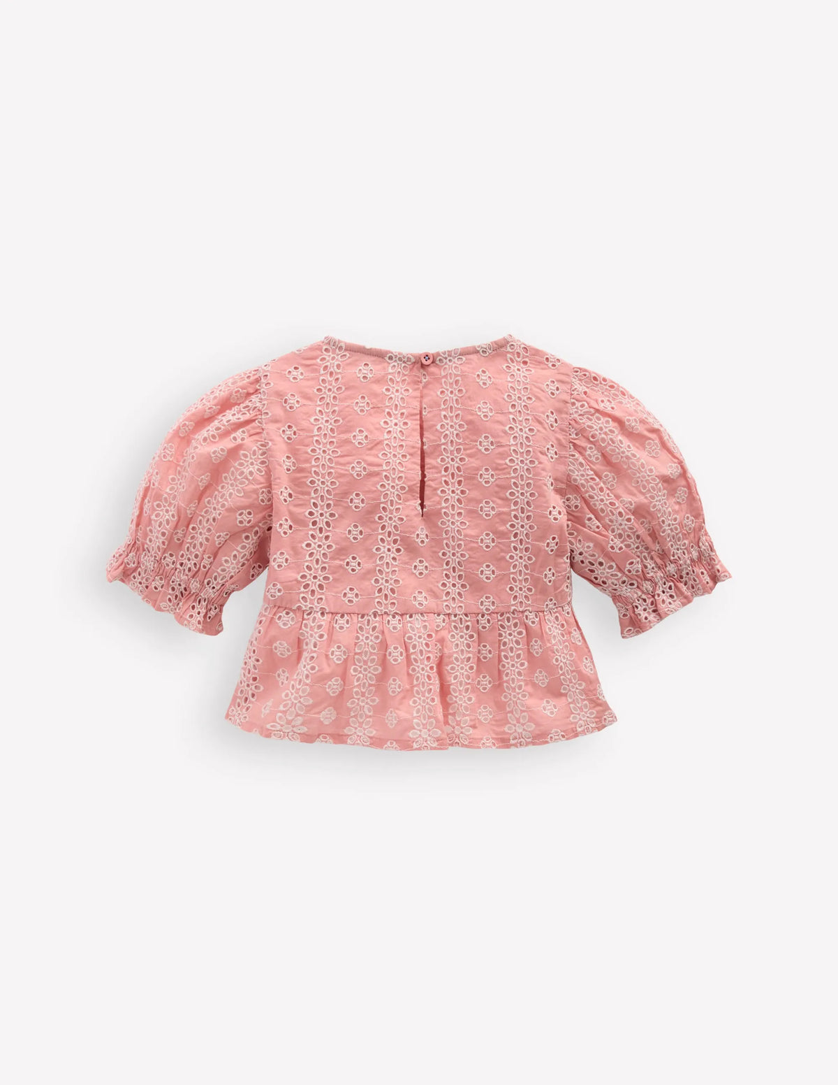 Peplum Woven Top-Almond Pink Broderie