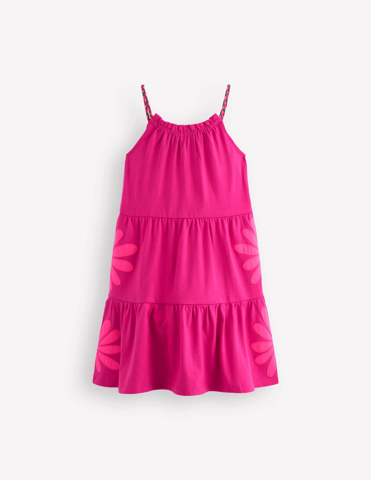 Enola Appliqué Jersey Dress-Raspberry Pink Giant Daisy