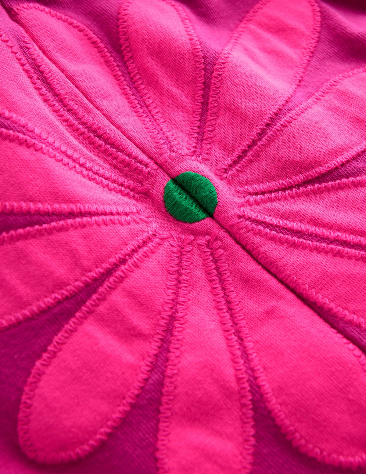 Enola Appliqué Jersey Dress-Raspberry Pink Giant Daisy