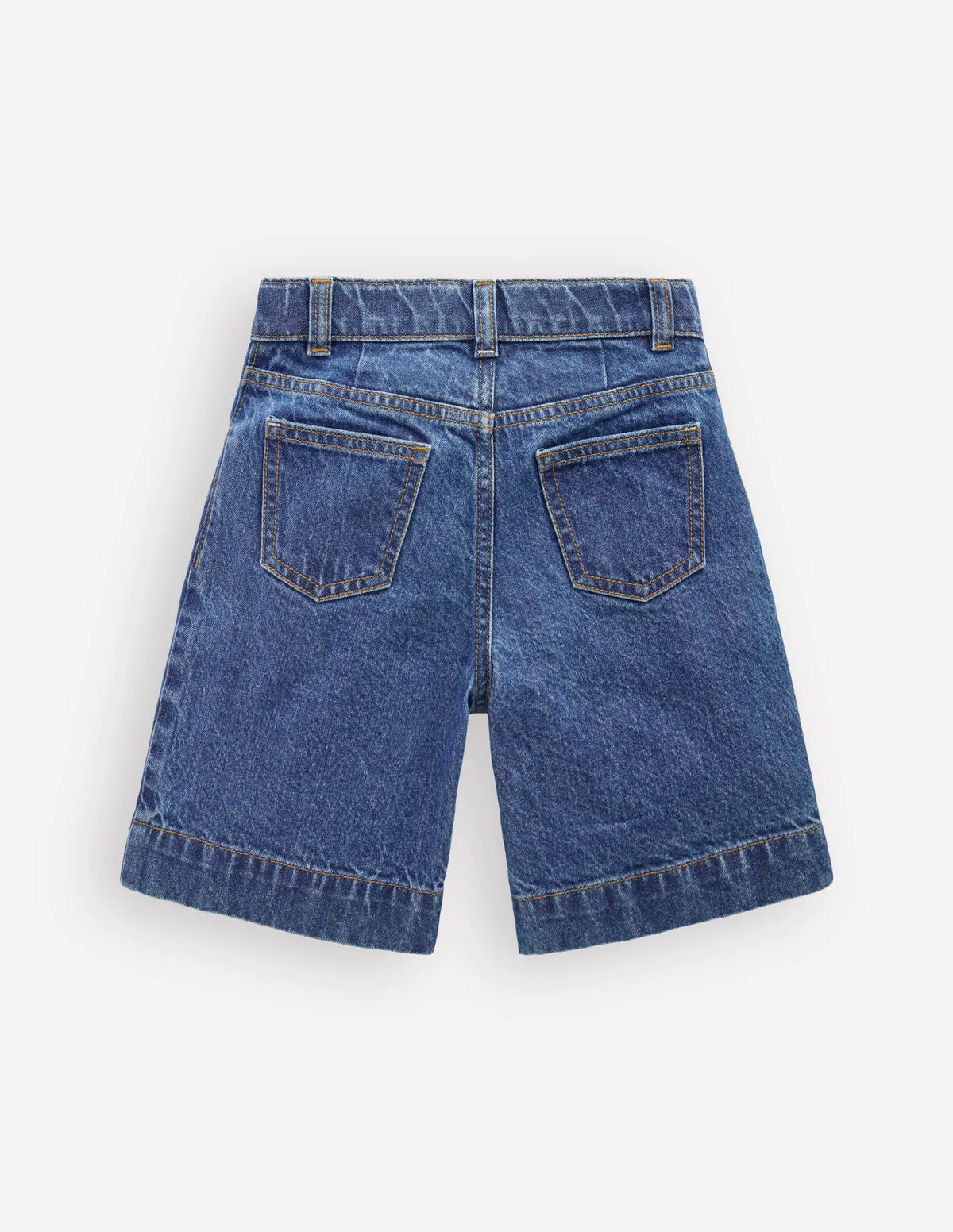 Long Denim Shorts-Mid Vintage Denim