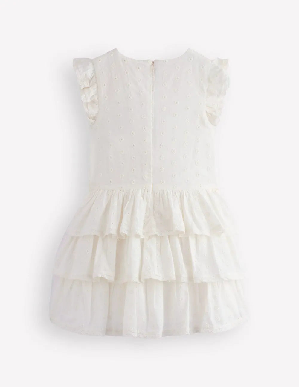 Pintuck Tiered Dress-Soft Ivory