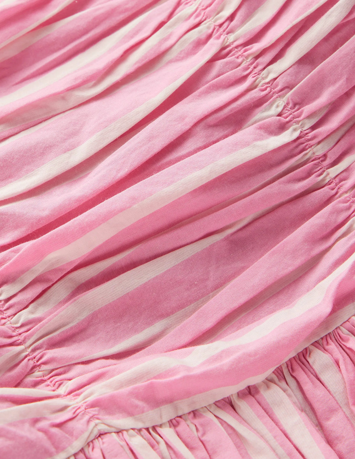 Ruched Bodice Bubble Dress-Formica Pink Stripe