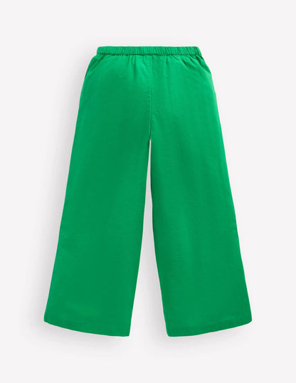 Applique Pull-on Pants-Green Flamingos