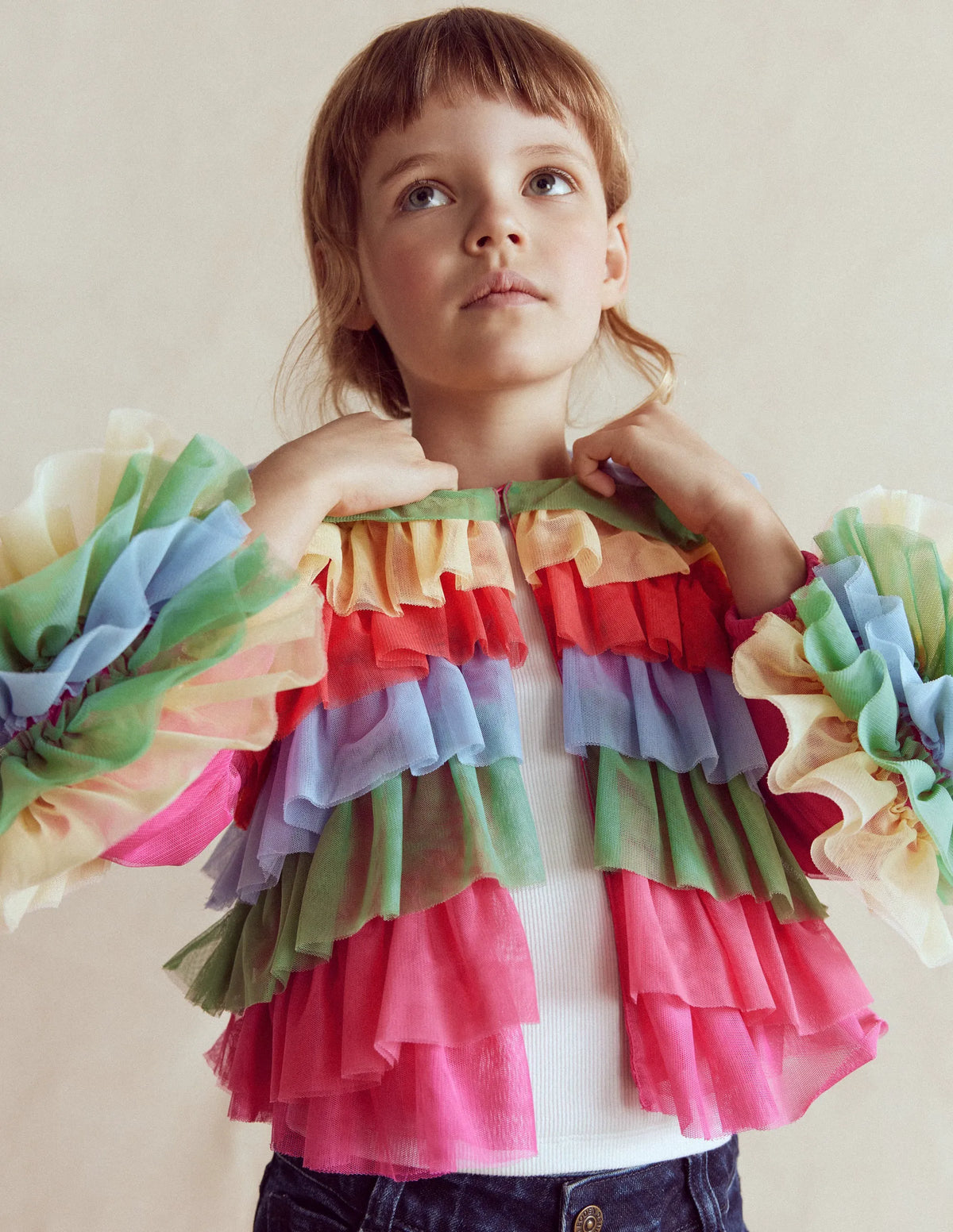 Rainbow Tulle Jacket-Multi Rainbow