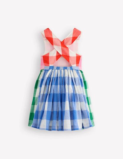 Harper Cross-Back Dress-Gingham Hotchpotch