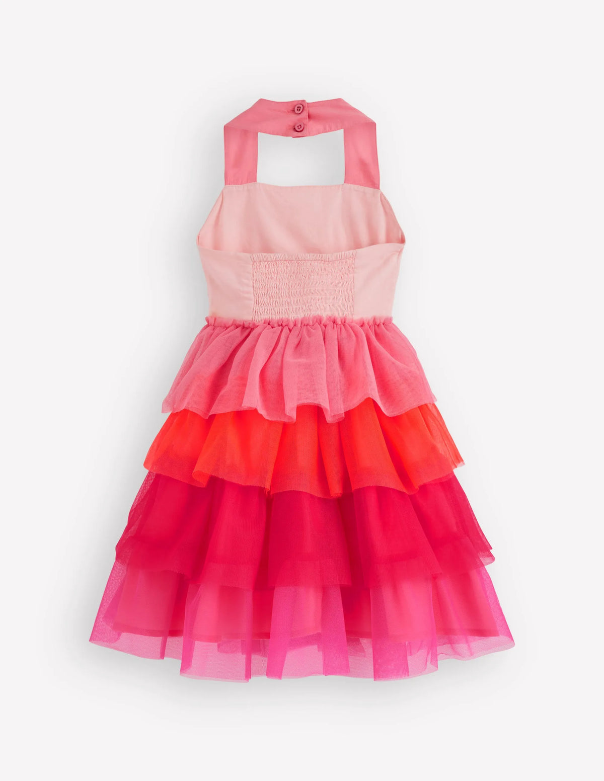 Tulle Mix Logo Dress-Salmon Pink Flamingo