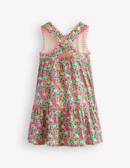 Jersey Cross-back Dress-Ditsy Floral