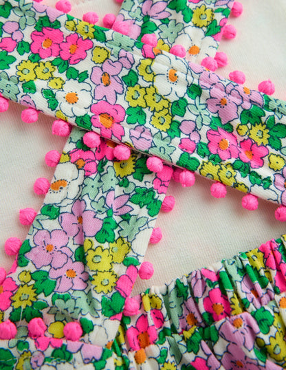 Jersey Cross-back Dress-Ditsy Floral
