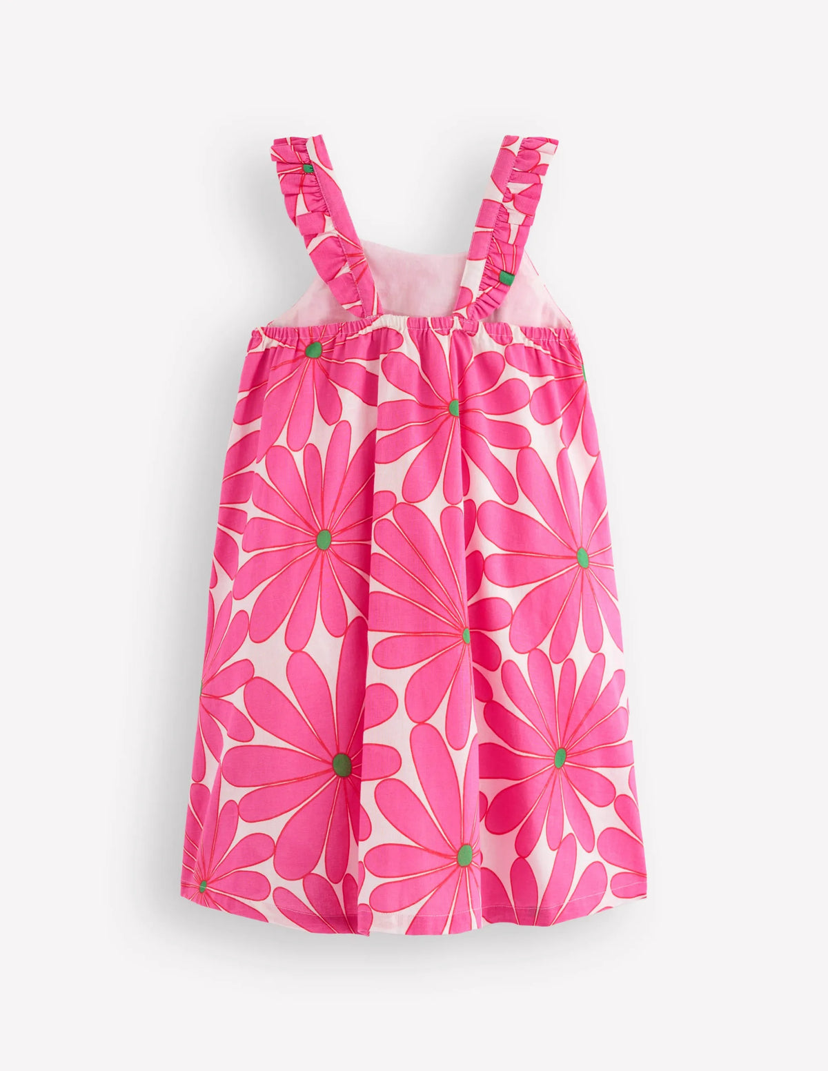 Ruffle Strap Sundress-Festival Pink Giant Daisy