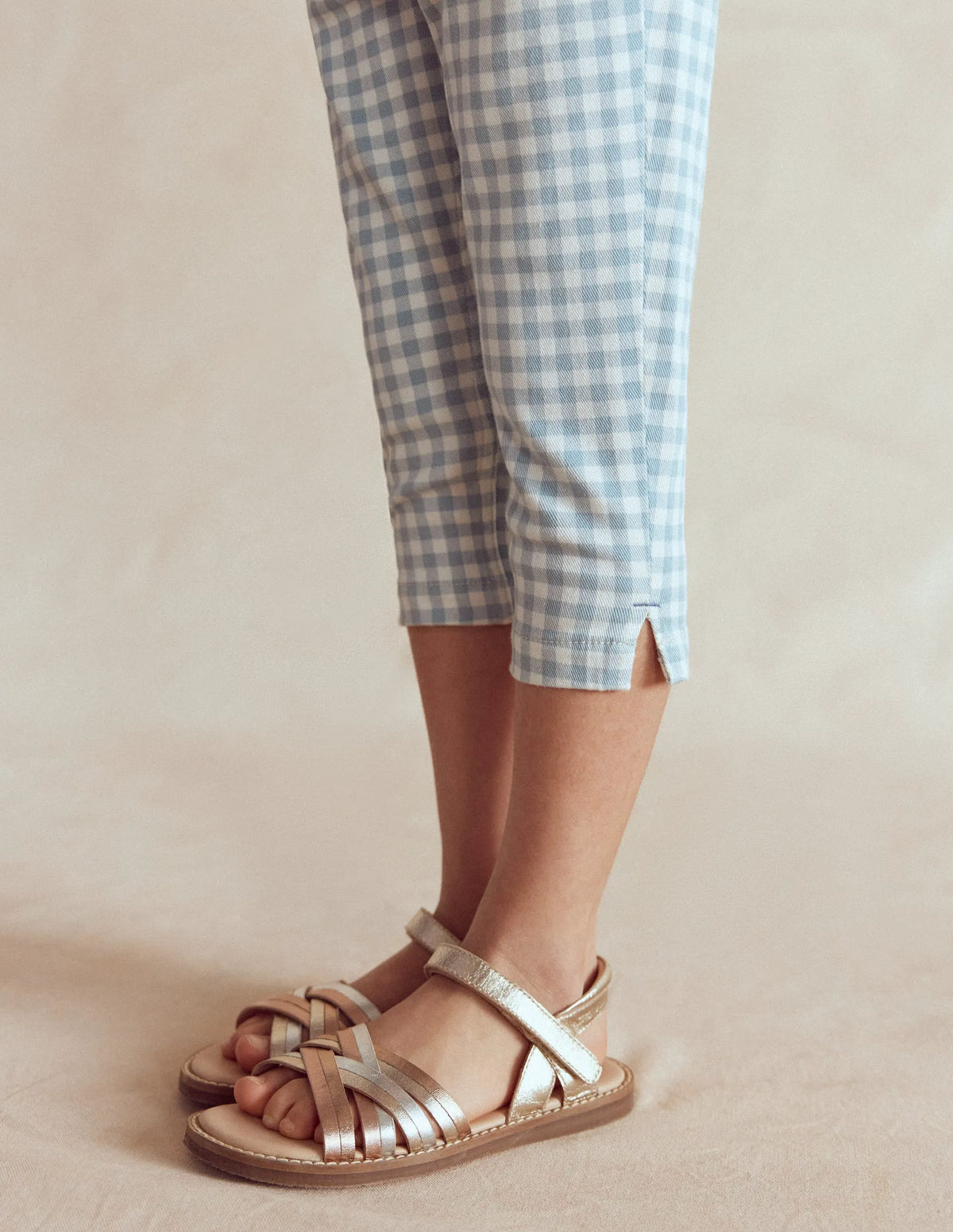 Capri Pants-Blue Gingham