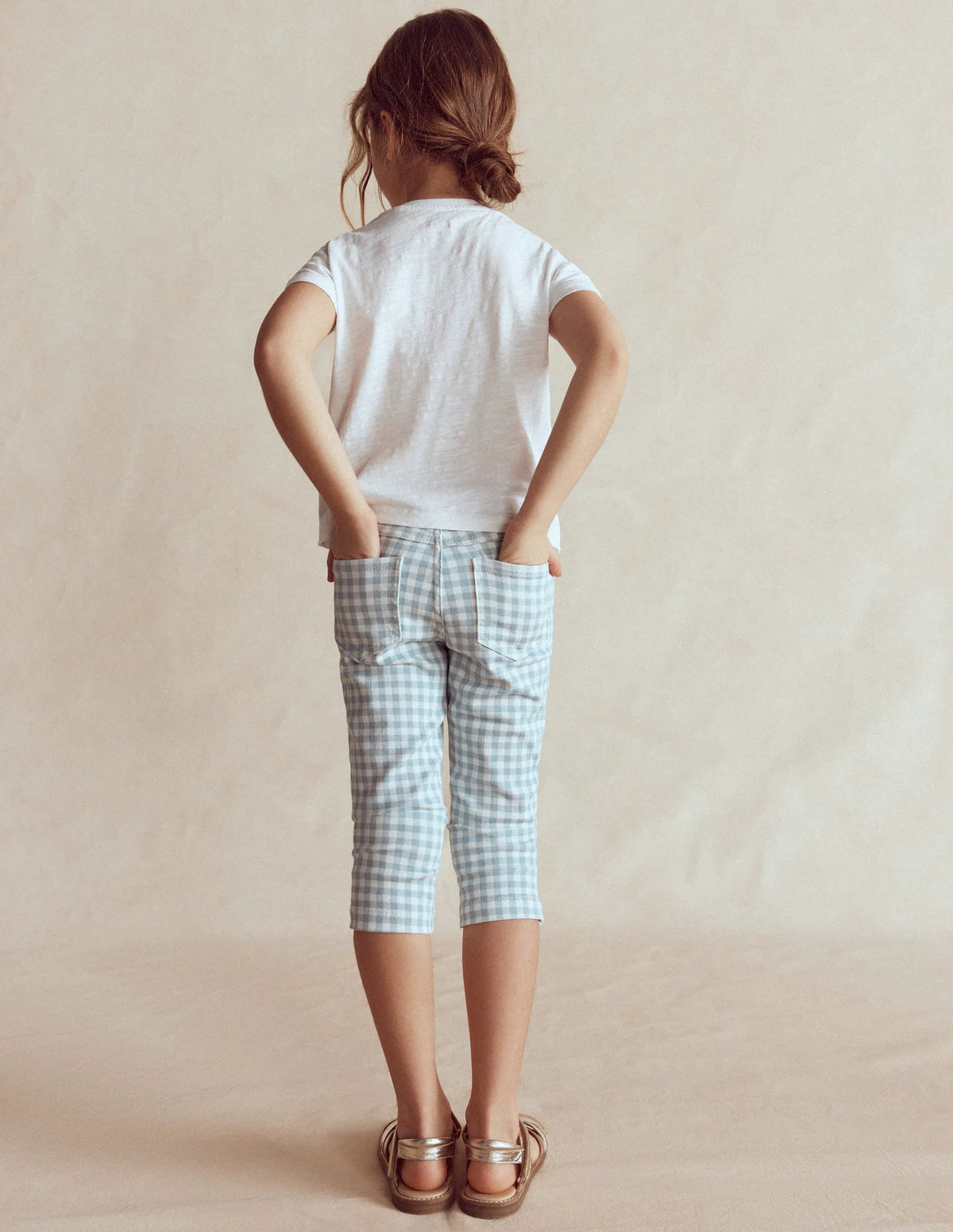 Capri Pants-Blue Gingham