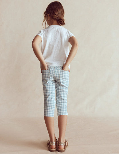Capri Pants-Blue Gingham