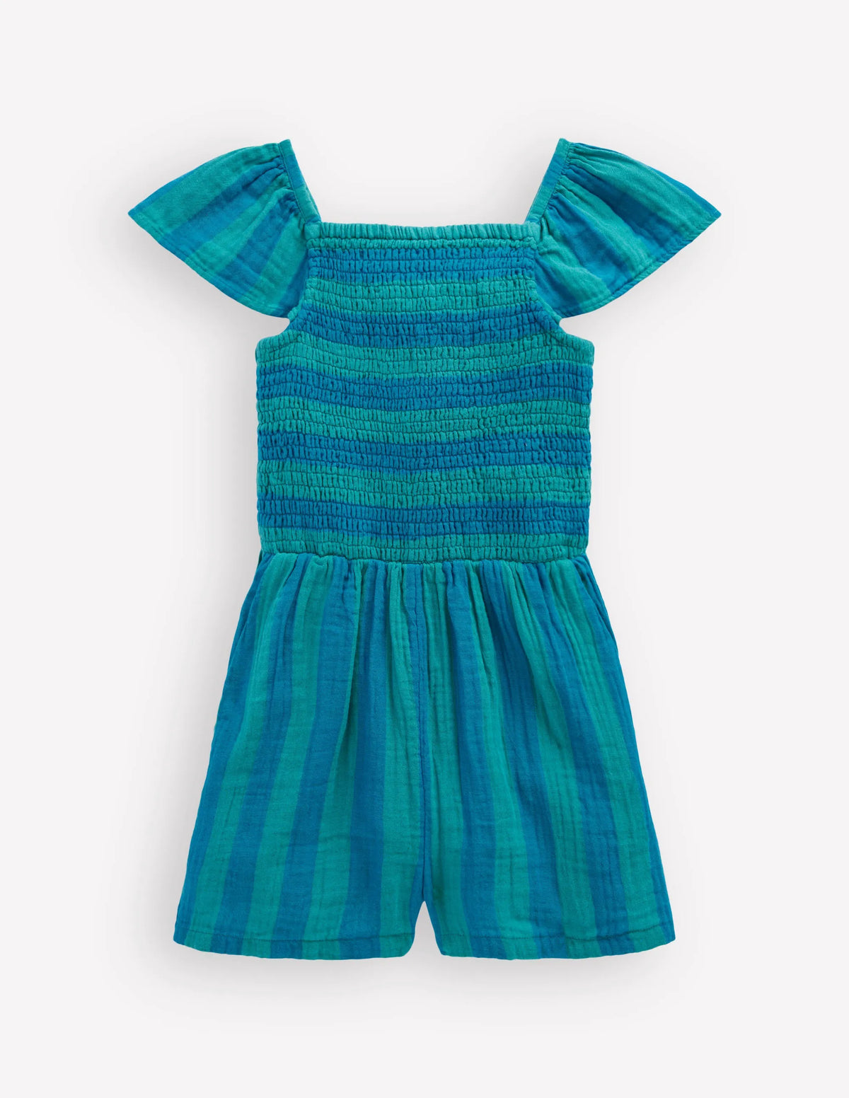Double Cloth Playsuit-Aurora Blue Stripe