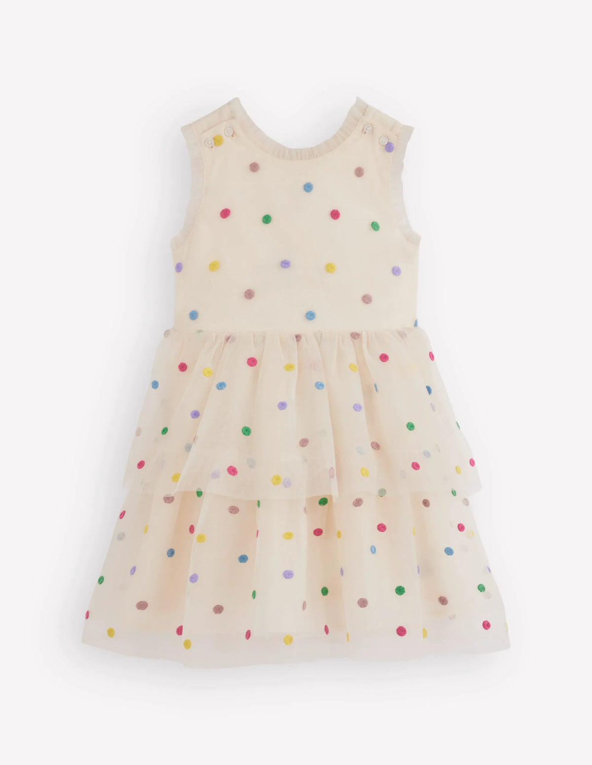 Spot Occasion Dress-Soft Ivory Multi Spot