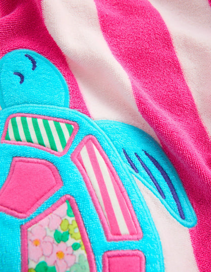 Fun Romie Towelling Zip-Up-Sorbet Pink Turtles
