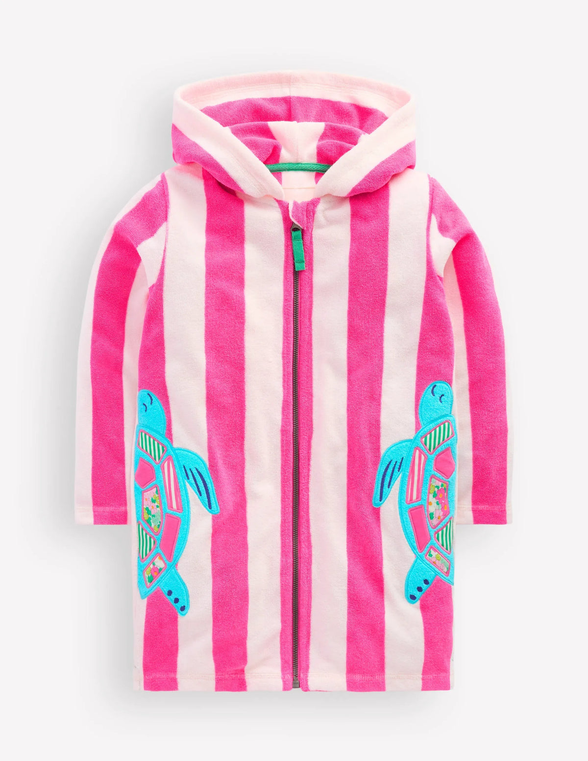Fun Romie Towelling Zip-Up-Sorbet Pink Turtles