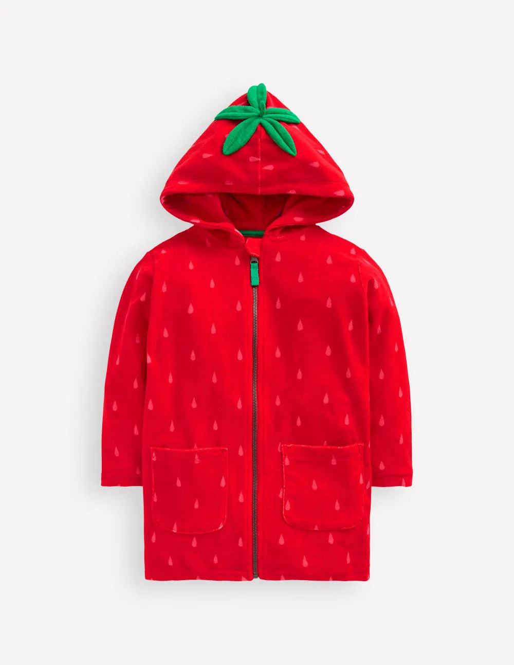 Fun Romie Towelling Zip-Up-Strawberry Tart Red