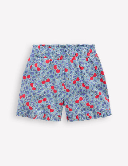 Pretty Jersey Shorts-Cloud Blue Cherry Vine