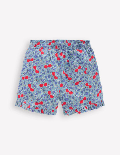 Pretty Jersey Shorts-Cloud Blue Cherry Vine