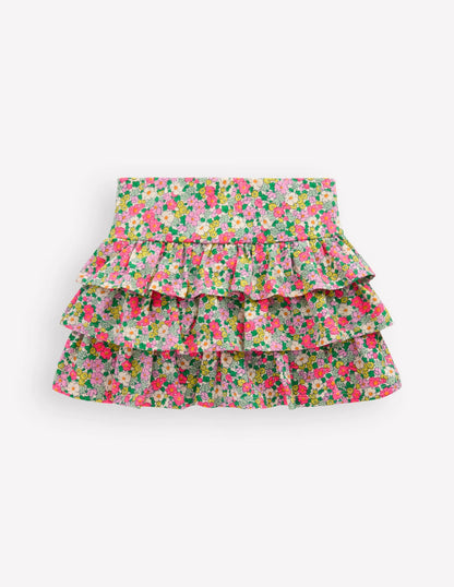 Frill Jersey Skort-Multi Summer Flowerbed