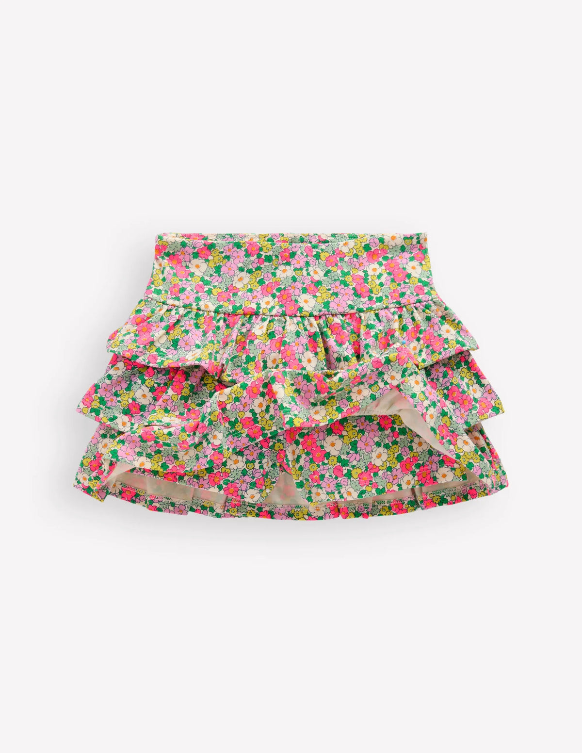 Frill Jersey Skort-Multi Summer Flowerbed