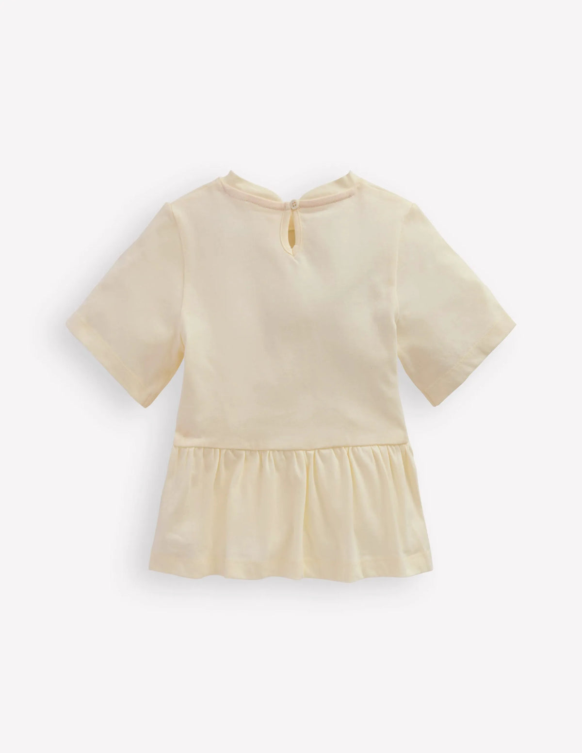 Short Sleeve Peplum Top-Soft Ivory
