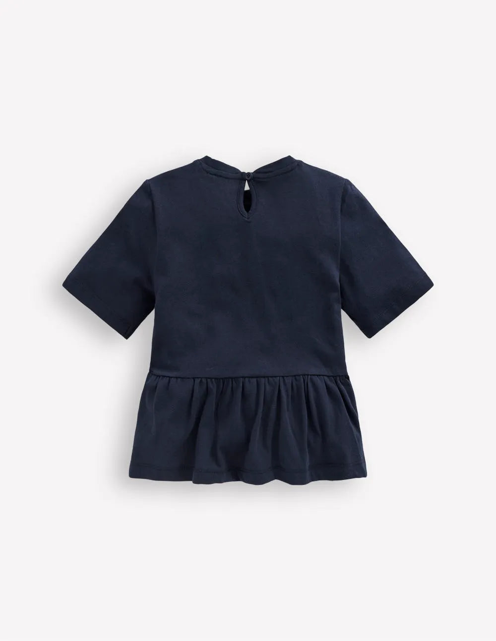 Short Sleeve Peplum Top-Navy Blazer (19-3923 TCX)
