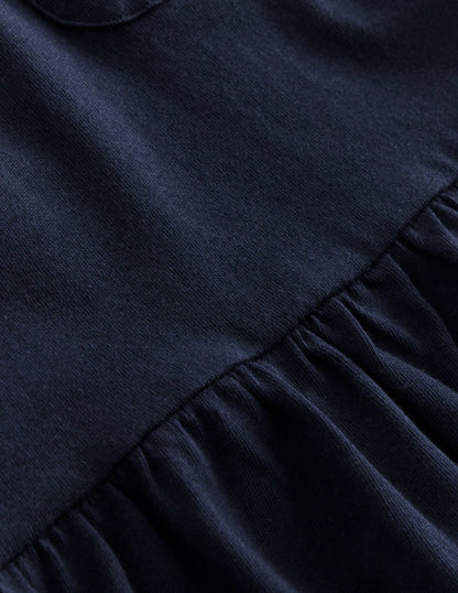 Short Sleeve Peplum Top-Navy Blazer (19-3923 TCX)