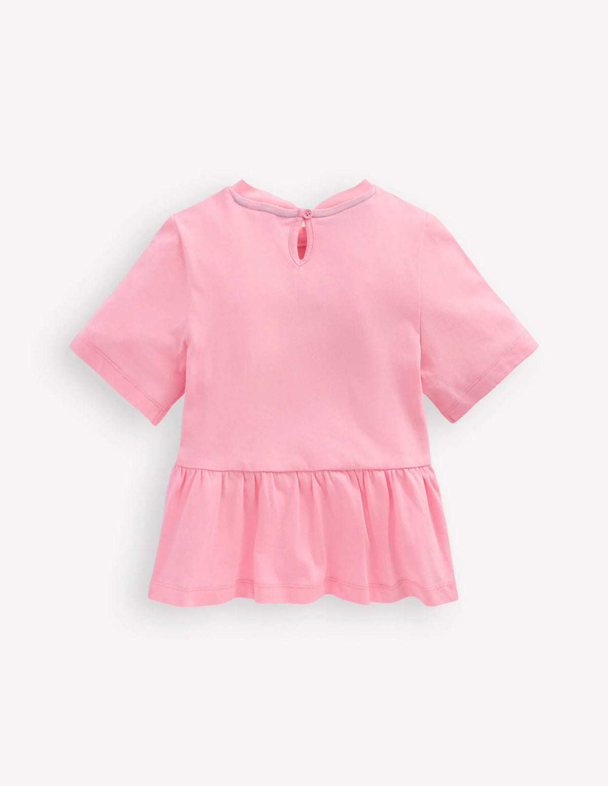 Short Sleeve Peplum Top-Pink