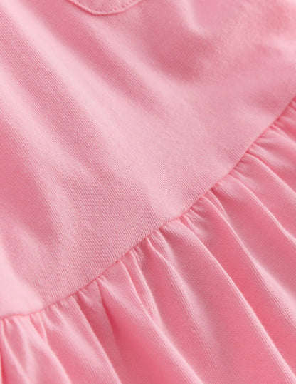 Short Sleeve Peplum Top-Pink