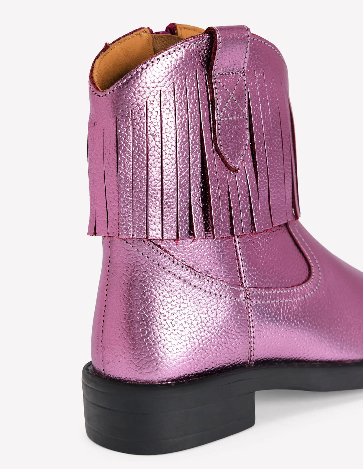 Western Boots-Pink Metallic
