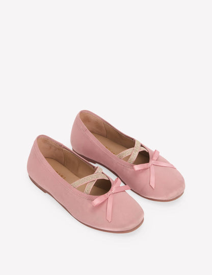 Satin Ballet Flats-Spring Blossom Pink